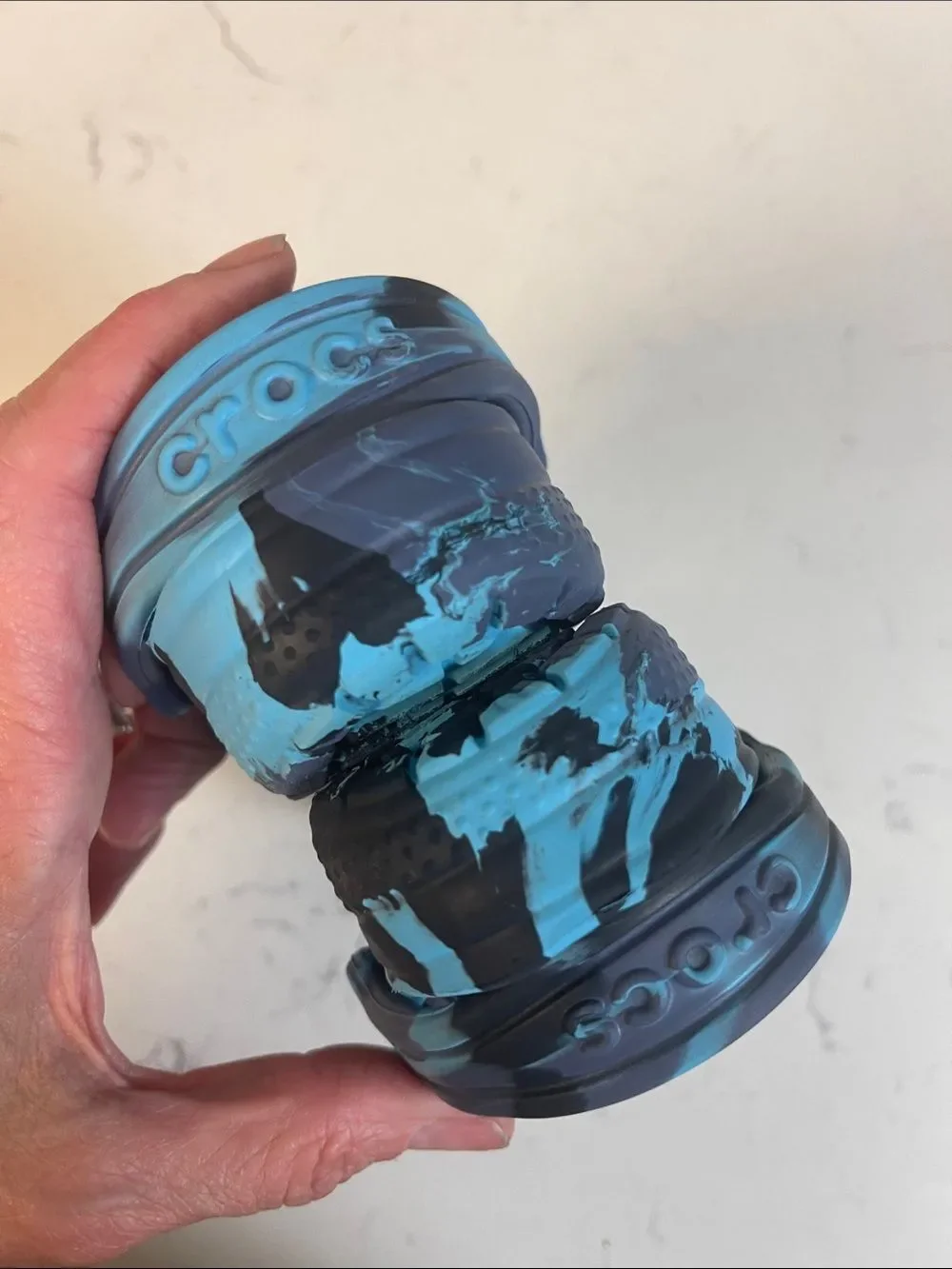 Crocs KIDS' CROCS LITTLE KID CLASSIC MARBLED CLOGS Blue Swirl Shoes Size 8